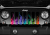 Rainbow Flames Jeep Grille Insert