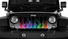 Rainbow Flames Jeep Grille Insert