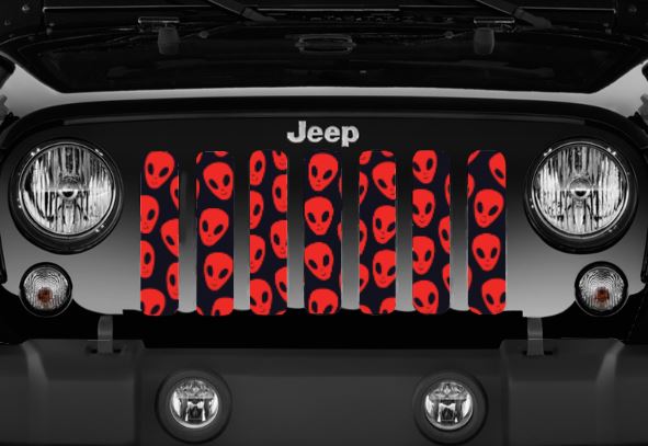 Red Aliens Jeep Grille Insert