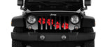 Puppy Paw Prints - Red Diagonal - Jeep Grille Insert