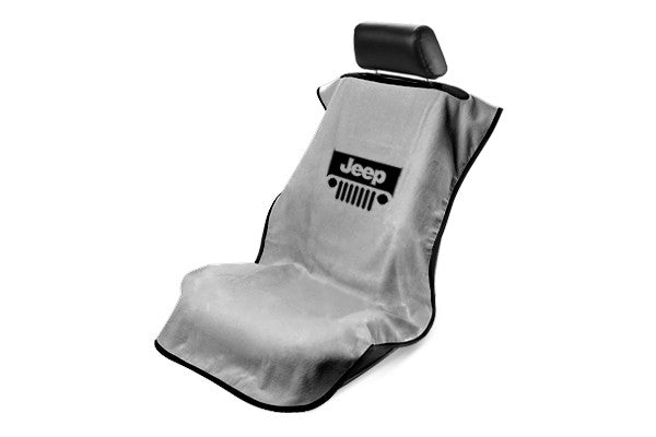Jeep Seat Towel Gray with Jeep Grille Logo (Universal)
