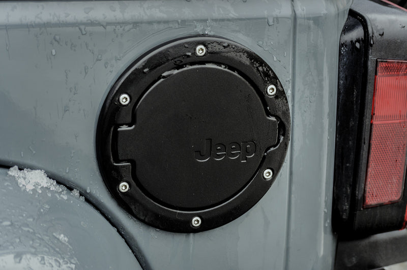 Matt Black Gas Cap Fuel Filler Door Cover for 2007+ for Jeep JK Wrangler & Unlim Matt Black Gas Cap Fuel Filler Door Cover for 2007+ for Jeep JK Wrangler & Unlim