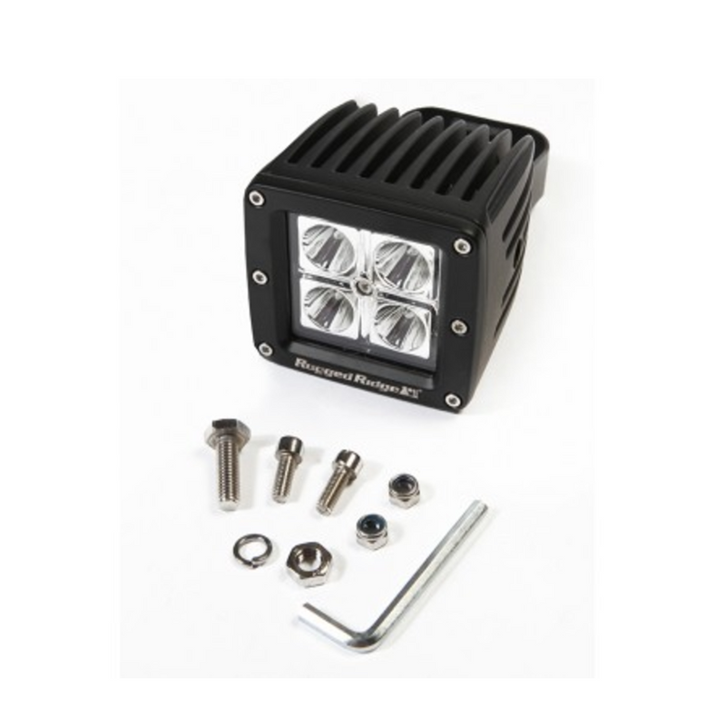 3-Inch Cube LED Light, 16 Watt by Rugged Ridge (Universal) - Jeep World