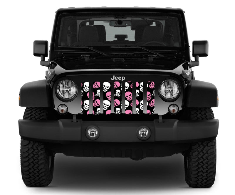 Platinum Skulls (Baby Pink) Jeep Grille Insert