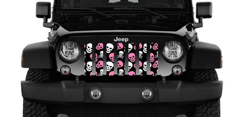 Skulls (Baby Pink) Jeep Grille Insert