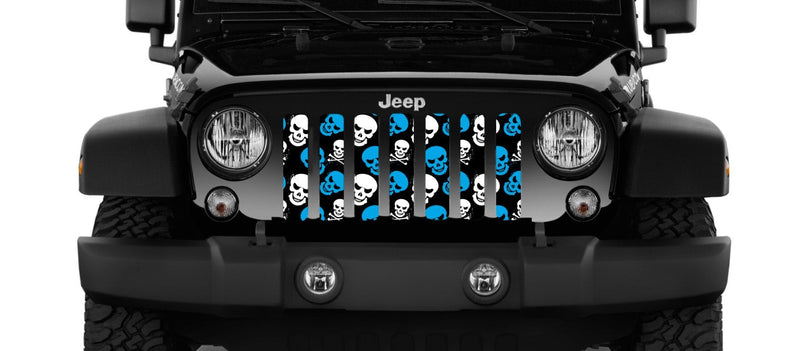Platinum Skulls (Blue) Jeep Grille Insert