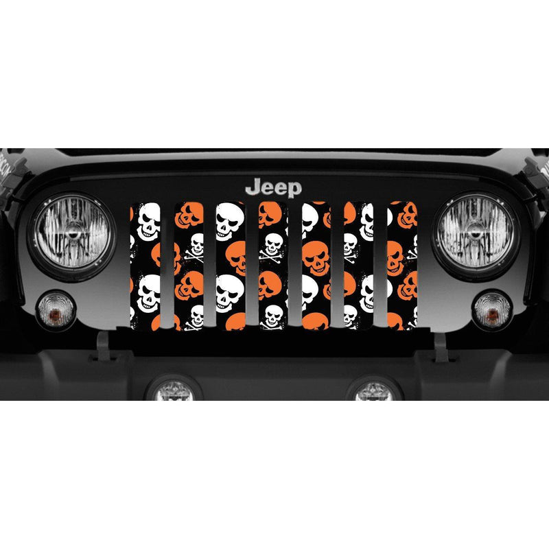 Platinum Skulls (Orange) Jeep Grille Insert
