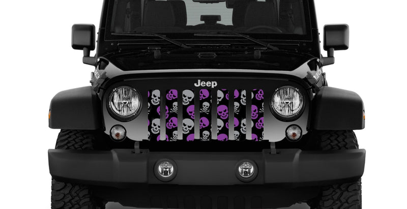 Platinum Skulls (Purple and Gray) Jeep Grille Insert