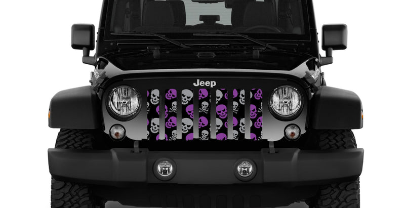 Skulls (Purple and Gray) Jeep Grille Insert