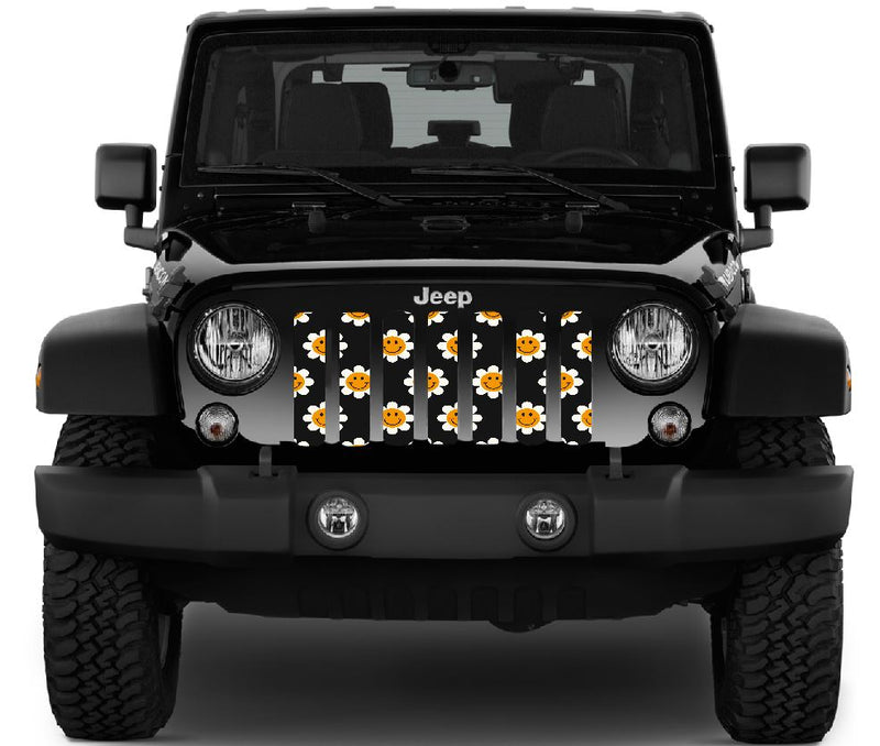 Smiley Flowers Jeep Grille Insert