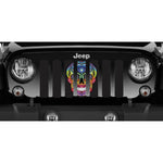 Platinum Sugar Skull- Rainbow Jeep Grille Insert
