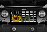 Sunflower American Flag Jeep Grille Insert