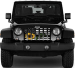 Sunflower American Flag Jeep Grille Insert
