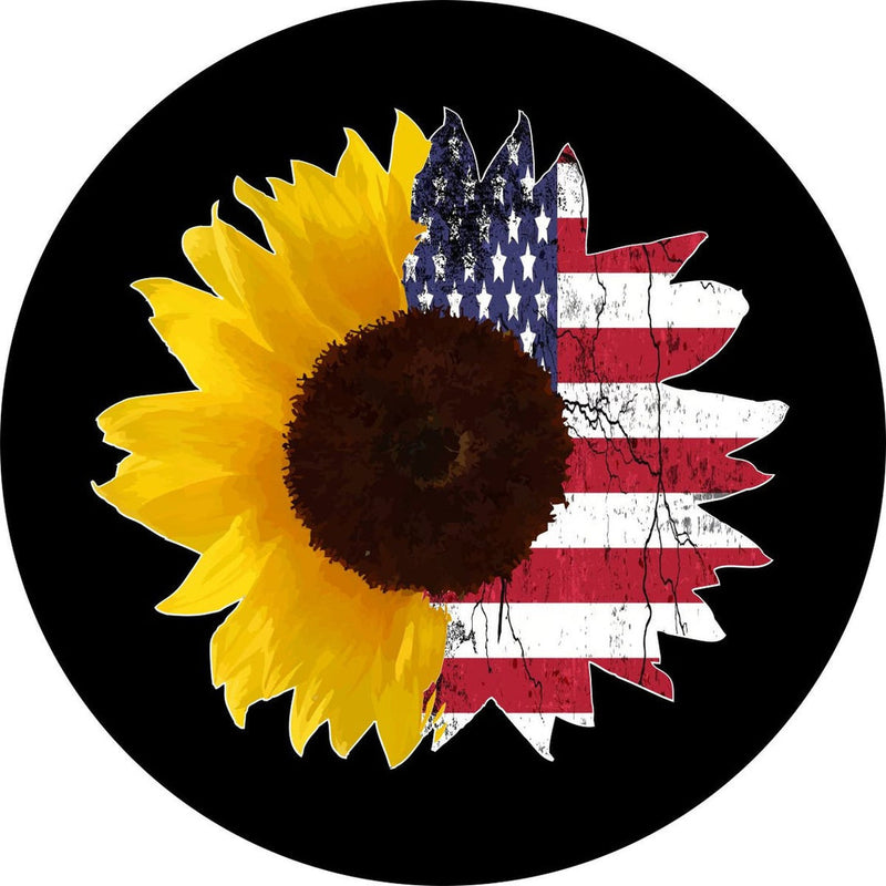 Sunflower + Half American Flag
