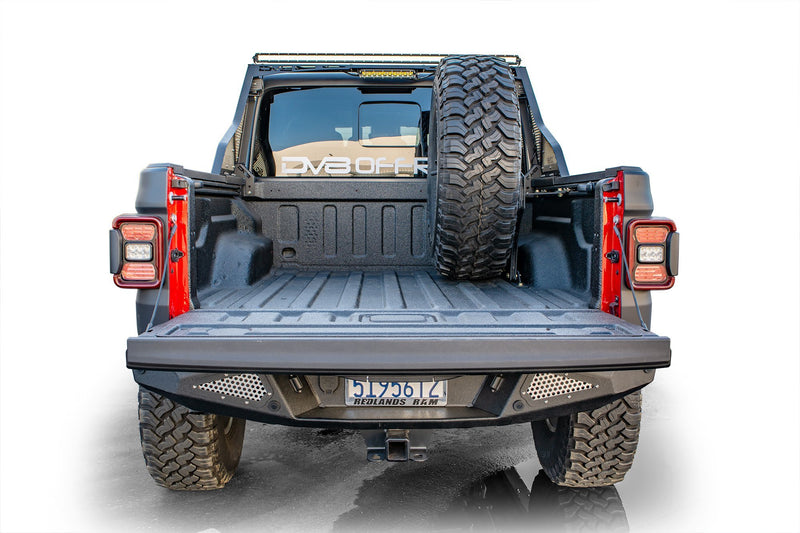 Universal Stand Up In-Bed Tire Carrier by DV8 Offroad (20+ Gladiator JT)