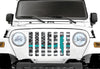Teal Ribbon Tactical American Flag Jeep Grille Insert