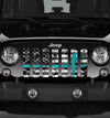 Teal Ribbon Tactical American Flag Jeep Grille Insert