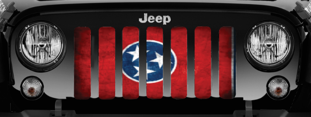 Tennessee Grunge State Flag Jeep Grille Insert