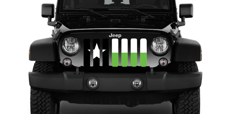 Texas Lime State Flag Jeep Grille Insert