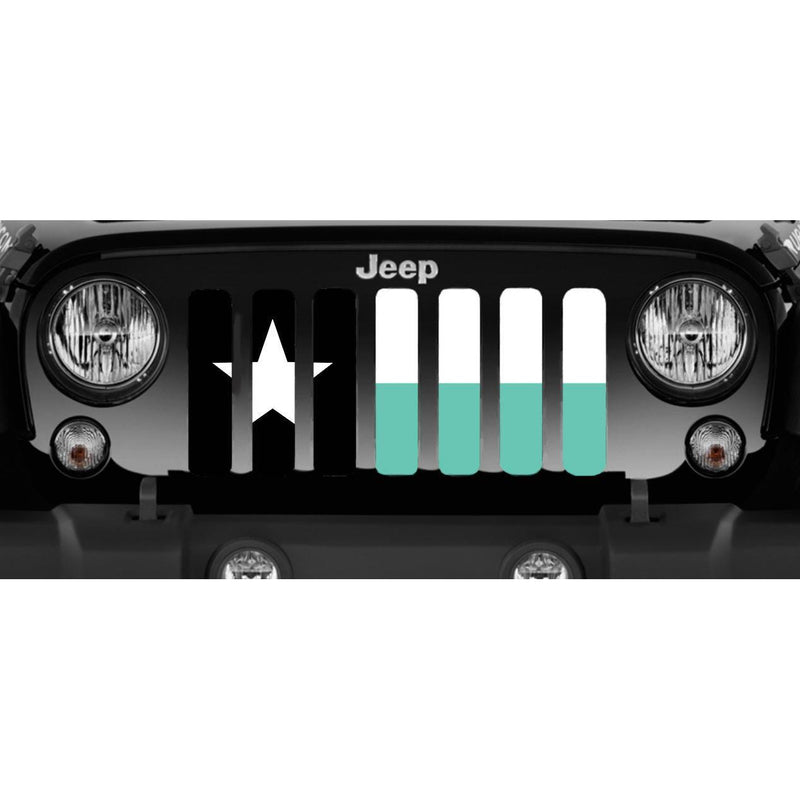 Texas Teal State Flag Jeep Grille Insert