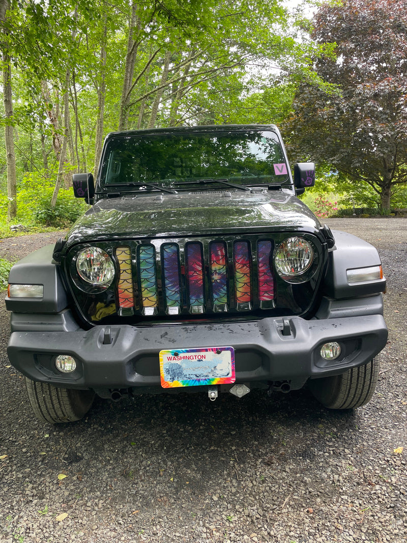 Jeep Wrangler Mermaid Tie Dye Grille Insert Dirty Acres Jeep World