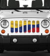 Waving Columbian Flag Jeep Grille Insert