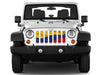 Waving Columbian Flag Jeep Grille Insert