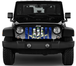 Waving Connecticut State Flag Jeep Grille Insert