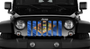Waving Delaware State Flag Jeep Grille Insert