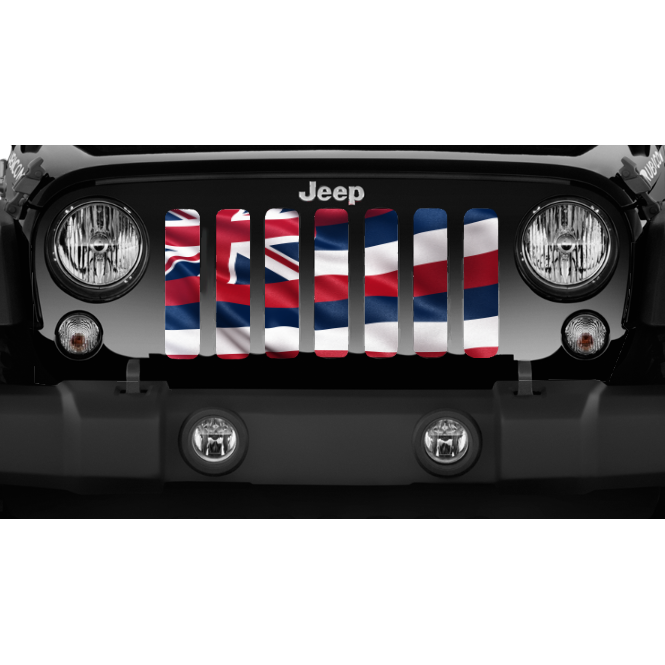 Waving Hawaii State Flag Jeep Grille Insert