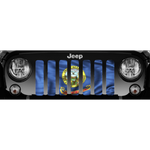 Waving Idaho State Flag Jeep Grille Insert