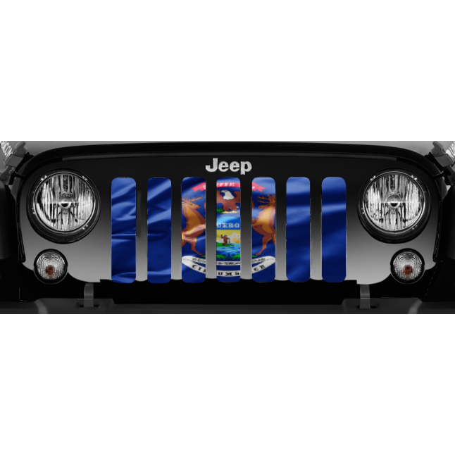 Waving Michigan State Flag Jeep Grille Insert