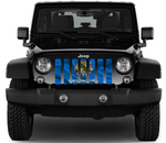 Waving Oklahoma State Flag Jeep Grille Insert