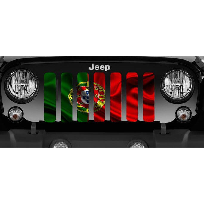 Waving Portugal Flag Jeep Grille Insert