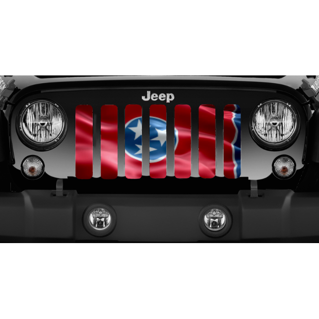 Waving Tennessee State Flag Jeep Grille Insert