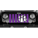 White Tiger Paw  on Purple Jeep Grille Insert
