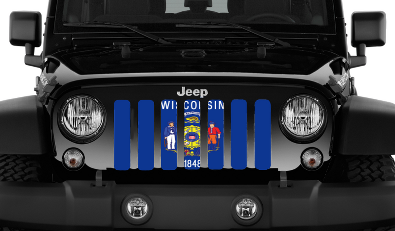Wisconsin State Flag Jeep Grille Insert