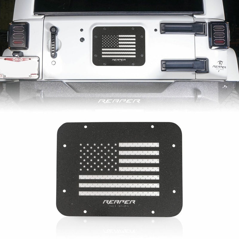 American Flag Tailgate Cover Plate by Reaper Offroad ('07 - '18 Wrangler JK/JKU)