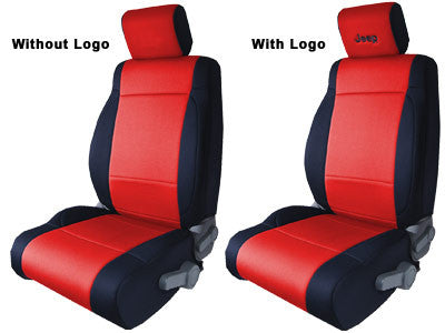 CoverKing Seat Front, Black and Red, no logo ('03-'06 Wrangler TJ) - Jeep World