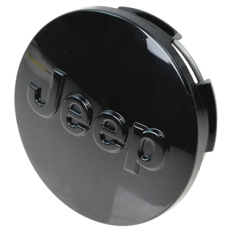 Mopar Wheel Center Cap, Black with Jeep Logo ('12-'18 Jeep Wrangler JK, JKU)